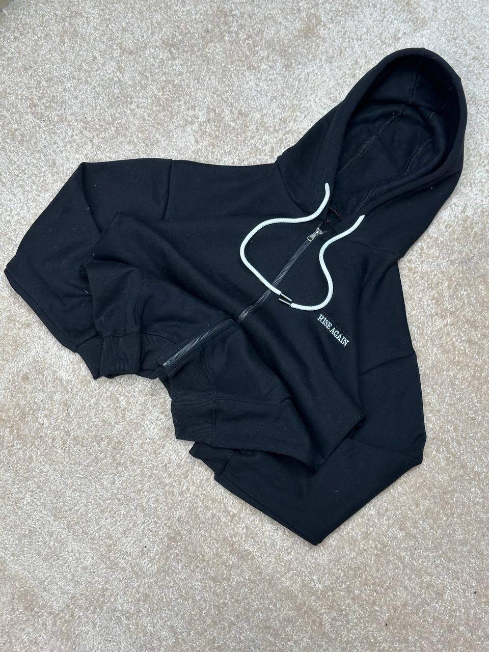 IMG_5701 سویشرت کلاه دار مشکی - Image 1