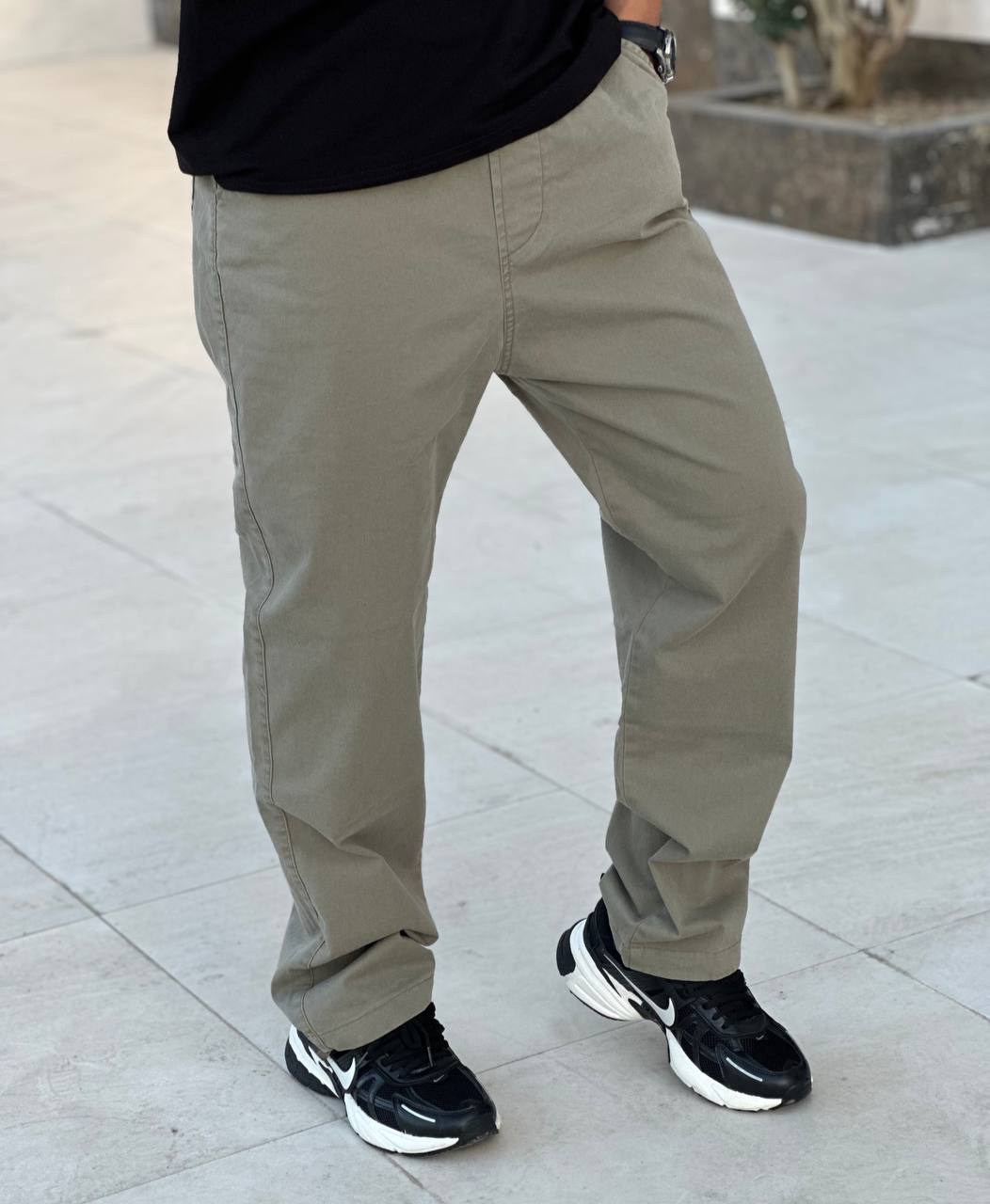 IMG_1200 شلوار بگ کتان سبز - Image 1