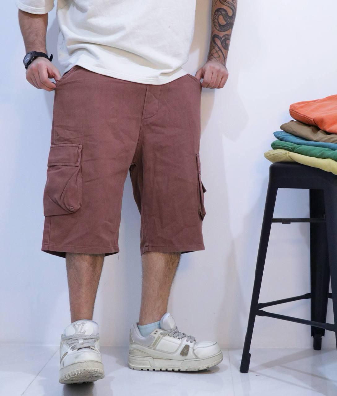 IMG_1461 شلوارک کارگو قهوه ای (۳۰۰۱) - Image 1